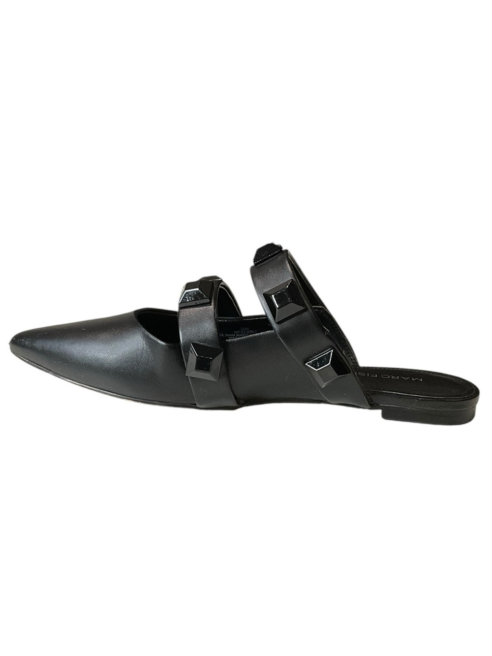 Marc Fisher Searli Black Pointed-Toe Studded Flat Slip-On Mules 6.5 - Picture 3 of 12